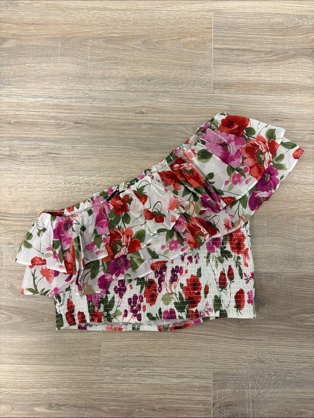 Abercrombie & Fitch White Floral Ruffle Smocked Kids Bottoms